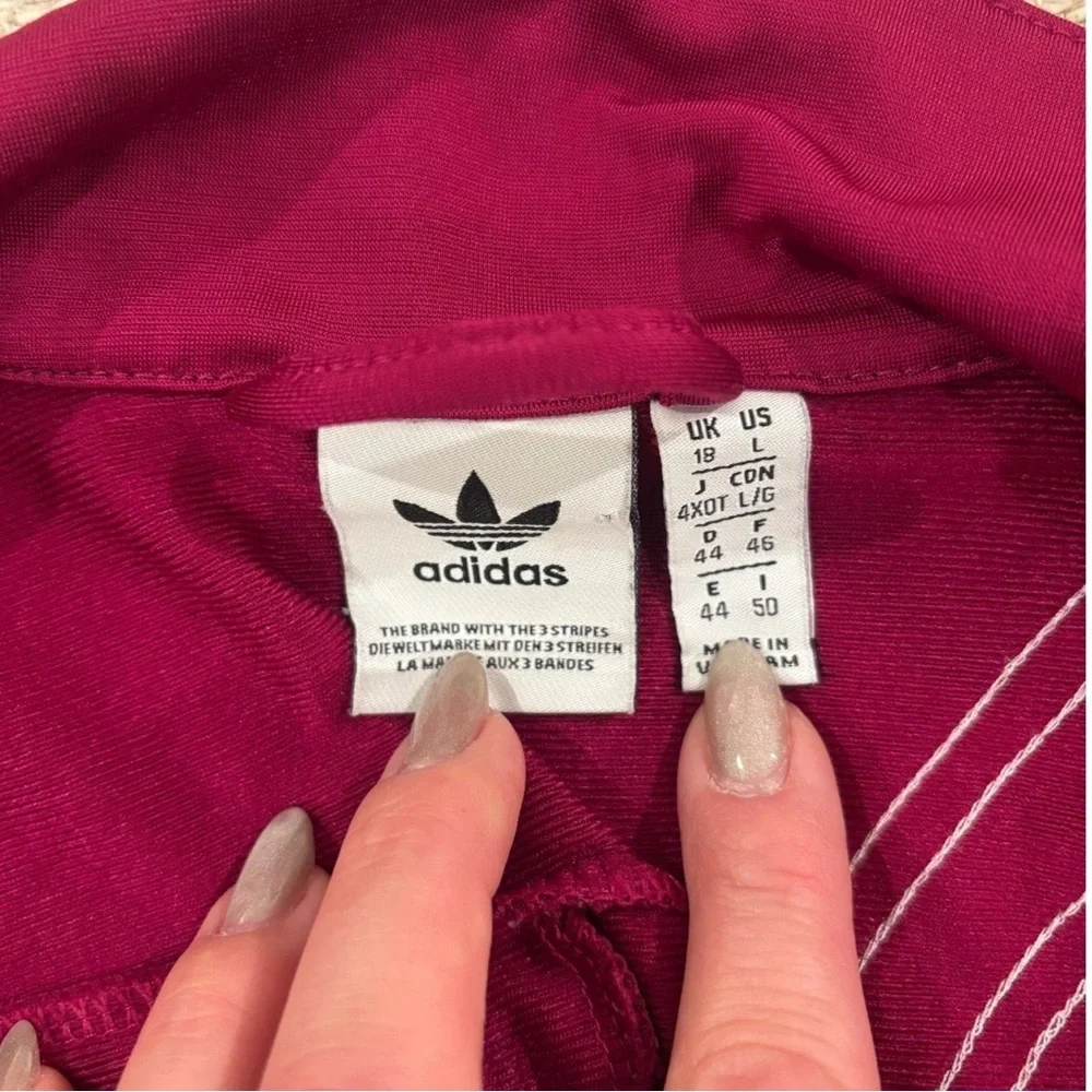Adidas x Danielle Cathari Burgundy Track Jacket with White Stripe Details - Picture 4 of 7